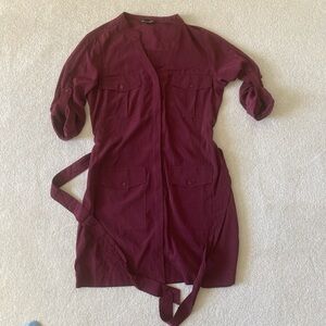 Express Wine Long Sleeve Dress